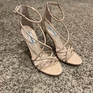 Steve Madden Nude Strappy Heels Ankle Strap Pumps Size 6.5